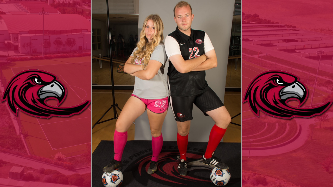 Two of three Las Positas soccer siblings, Tiana and Griffin LaFleur (Photo by Alan Lewis)
